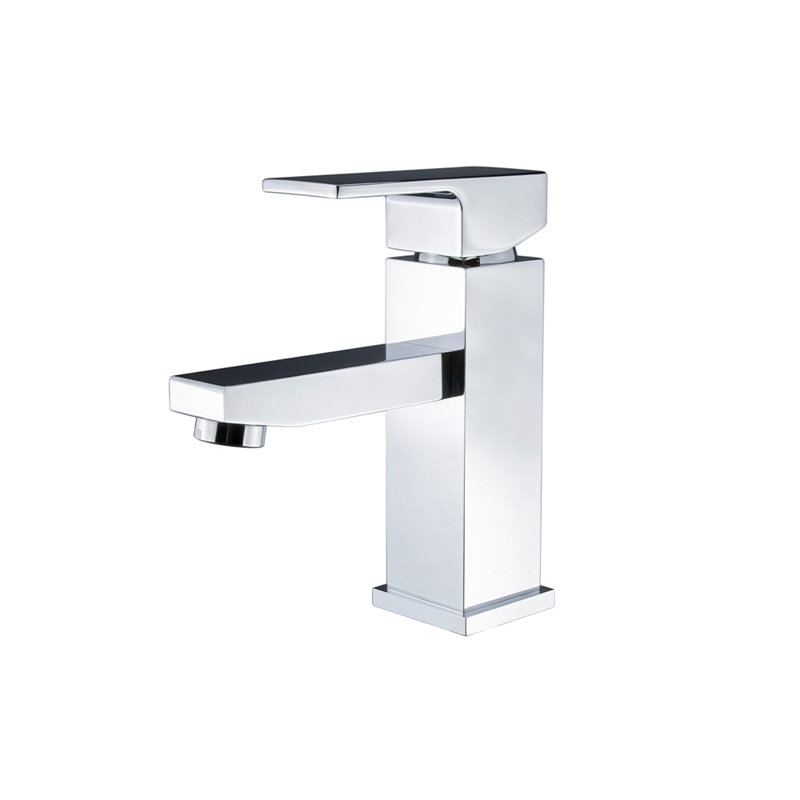 Robinet de lavabo luxueux à poignée simple à finition chrome
