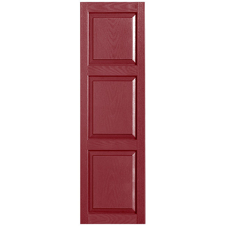 Custom Three Panel Cottage-Style Raised Panel Vinyl Shutters Pair
