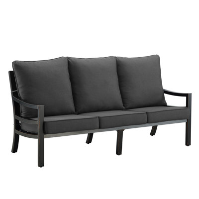 Rodesta 76.5'' Wide Straight Aluminum Patio Sofa with Cushions