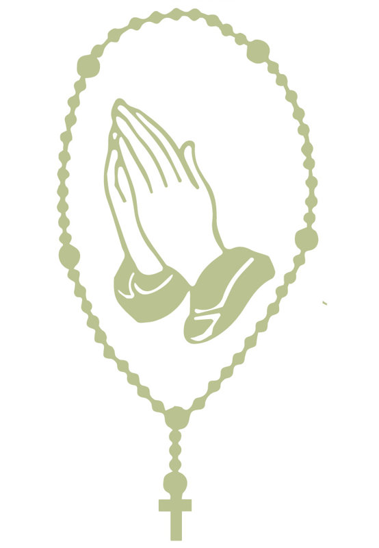 Décalcomanie murale rosary catholique, Céladon, H 36 po x l 19 po x P 0,01 po
