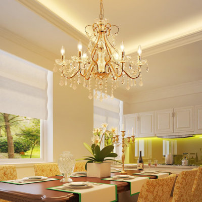 6 Light Crystal Chandelier Light Fixture Modern Chandelier Crystal Lighting