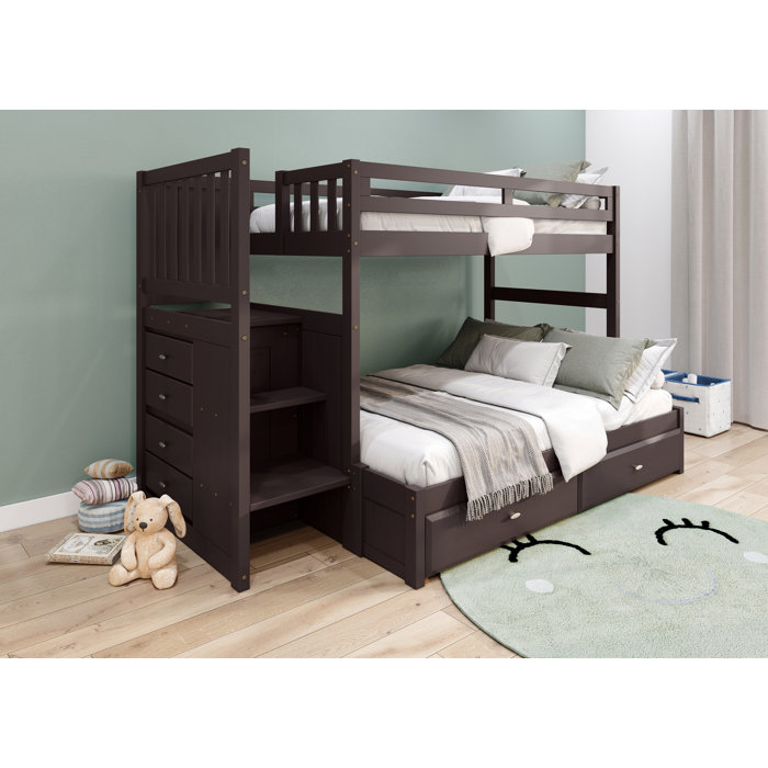 Viv + Rae Kunze Twin over Full 6 Drawer Solid Wood Standard Bunk Bed by ...