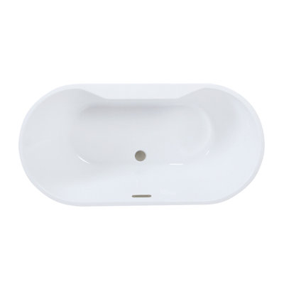 Kingston Brass Aqua Eden 55-Inch Acrylic Oval Double Ended Freestanding Tub With Drain