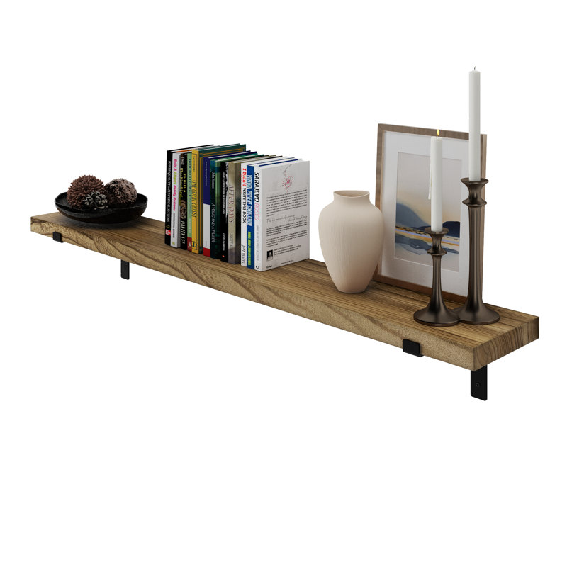 Tablette suspendue pour mur, bibliothèque murale flottante, tablette décorative, salon et décor de bureau, rustique, 1pc