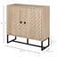 Collegiate Sideboard Buffet Cabinet with Chevron Doors Metal Base Natural
