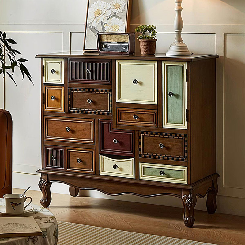 Retro Solid Manufactured Wood Accent Cabinet