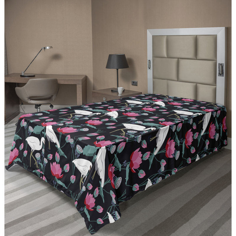 Drap plat Ambesonne Heron, Drap plat pour lit simple TG