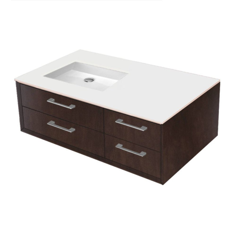 Gemelli 36'' W Vanity Top, Polished White
