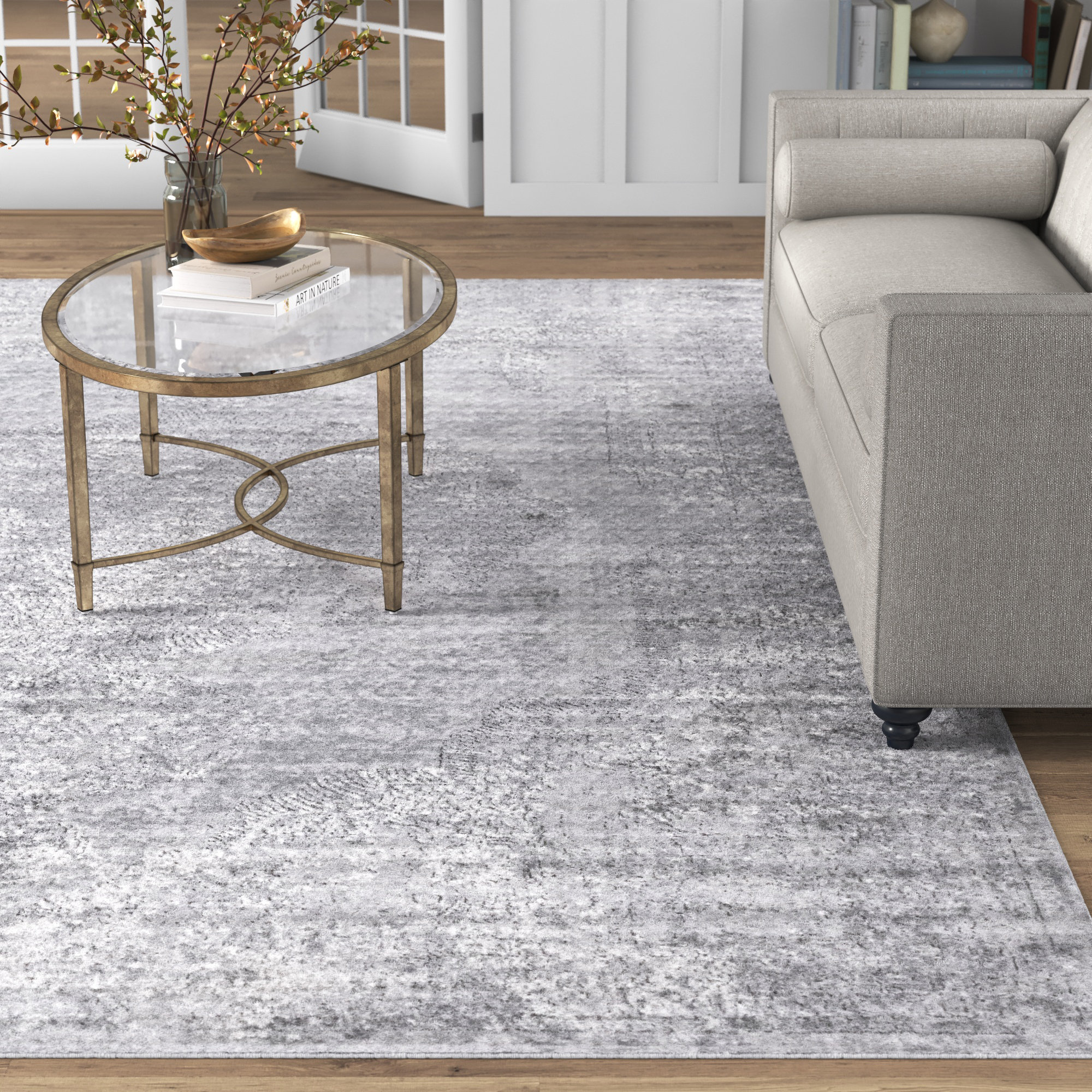 Greyleigh Connie Gray Area Rug, Size: Rectangle 11' x 15