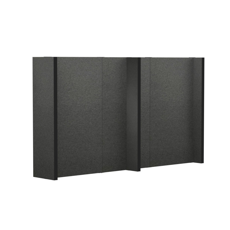 Ensemble mural modulaire de 7 pi de hauteur Everpanel - Bordure noire, Gris foncé, 144"