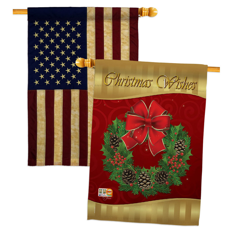 Drapeau de maison à 2 côtés en polyester / mélange de polyester 40 x 28 po