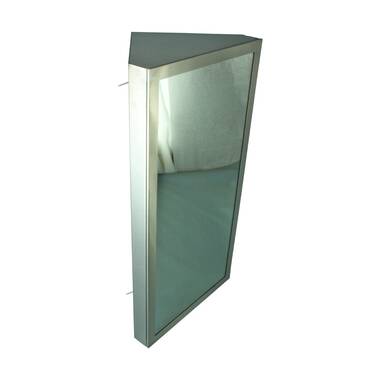 Renovators Supply Infinity x Corner Surface Wall Mount Stainless Steel Medicine Cabinet w/ Mirror