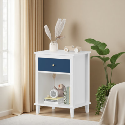 Table de chevet 26,77 po H avec tiroir en bois et tablette pour enfants