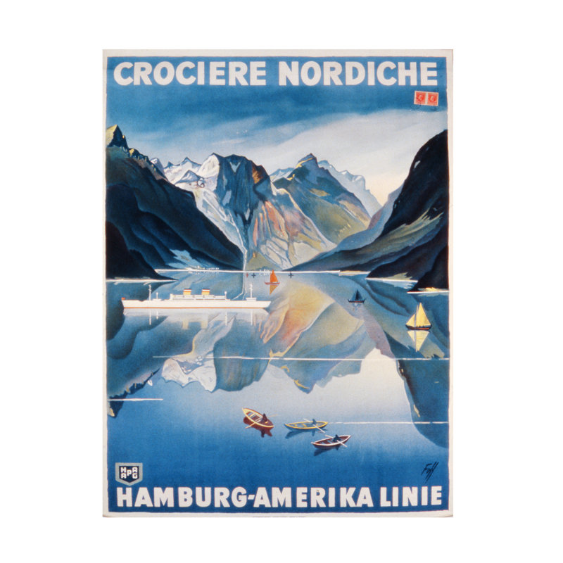 Art allemand sur toile Thehamburg-Amerika Linie, H 19 po x l 14 po