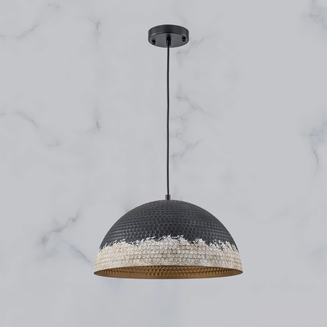 Xeniya 1 - Light Single Handmade Paint Dome Pendant Light 17 Stories