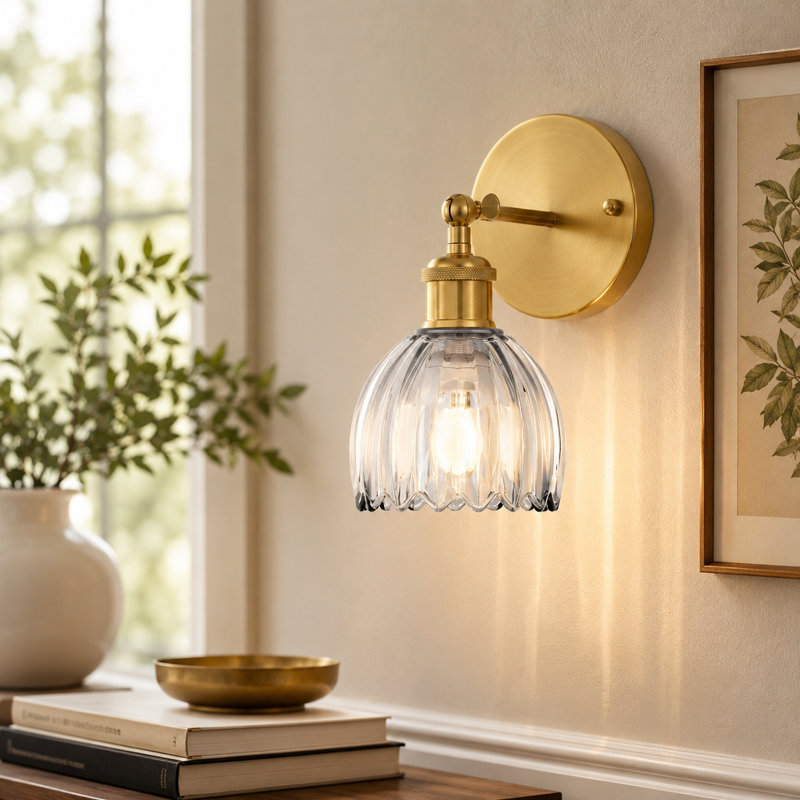 2-Pack Rechargeable LED Wall Sconce With Remote, Battery Operated Wireless Wall Light With Tulip Glass Lampshade, 12 RGB Colors & Dimmable (Bulbs Included)