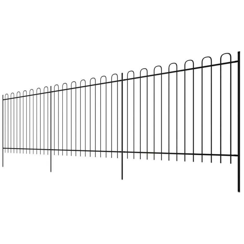 Boyle Black Metal Fence Panels, 200cm H