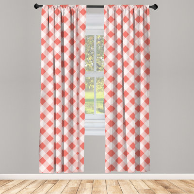 Geometric Semi-Sheer Rod Pocket Curtain Panels
