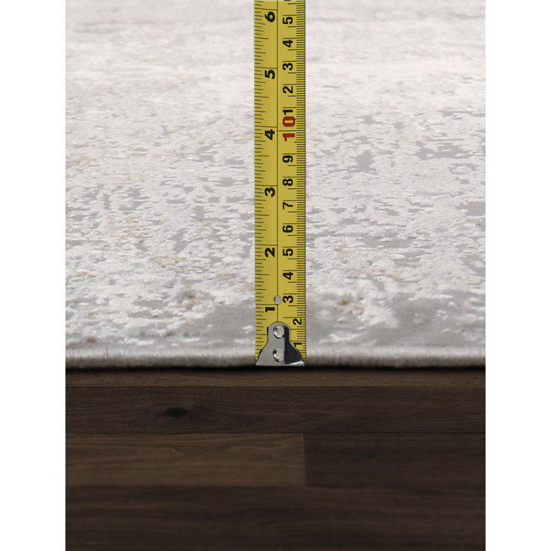 Stella Light Gray Abstract Rectangular 8' x 10' Viscose Area Rug