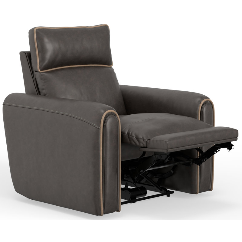 Fauteuil inclinable électrique de 40 po de largeur avec appui-tête réglable Ayoka, Polyester brun