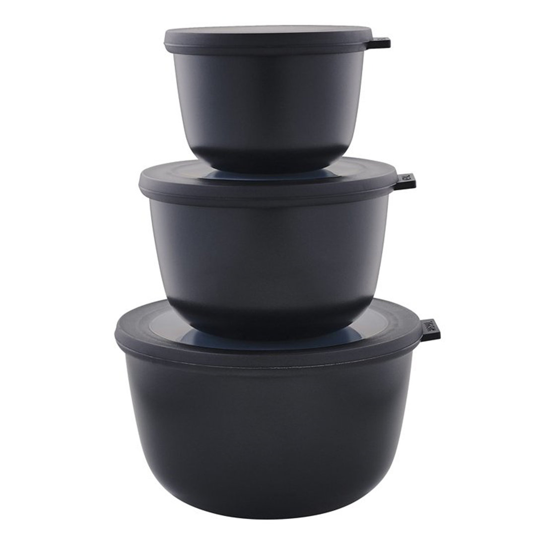Mepal Cirqula Set of 3 Round Food Containers 500ml 1000ml 2000ml - Nordic
