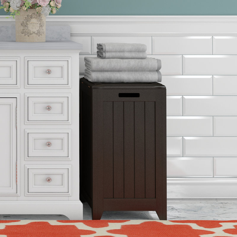Cabinet Laundry Hamper with Handles, Black