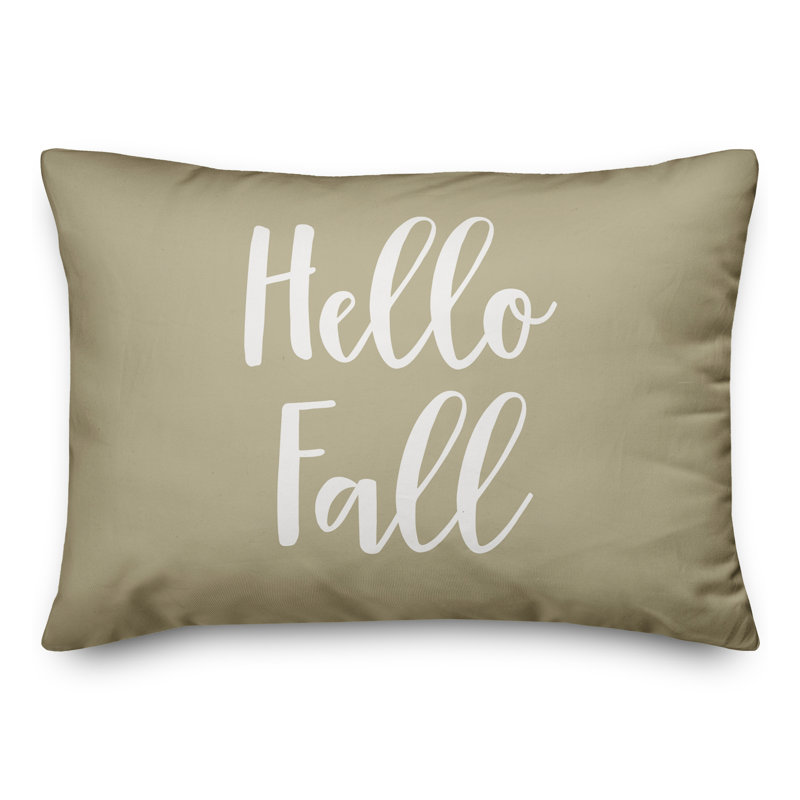  Hello Fall Lumbar Pillow, Beige