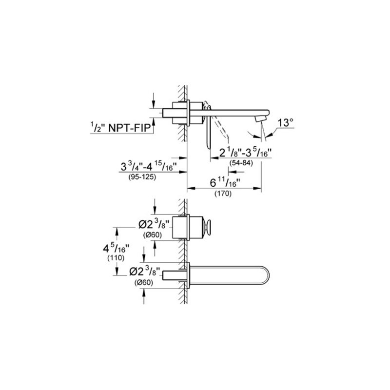 Veris Single Handle Wall Mounted Vessel Faucet, Moon White