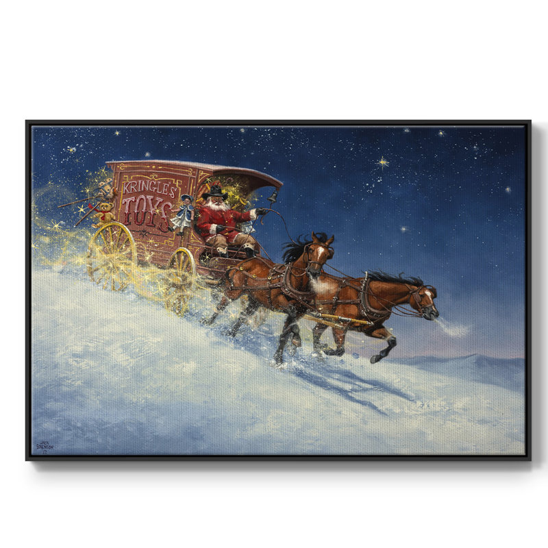 Nick of Time - reproduction de cadre flottant sur toile, H 17 po x l 25 po x P 2 po, Noir