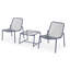 Ensemble de conversation d'extérieur 3 pièces avec structure en fer - 2 chaises en filet et 1 table d'appoint, parfait pour le patio et le balcon-1452240589