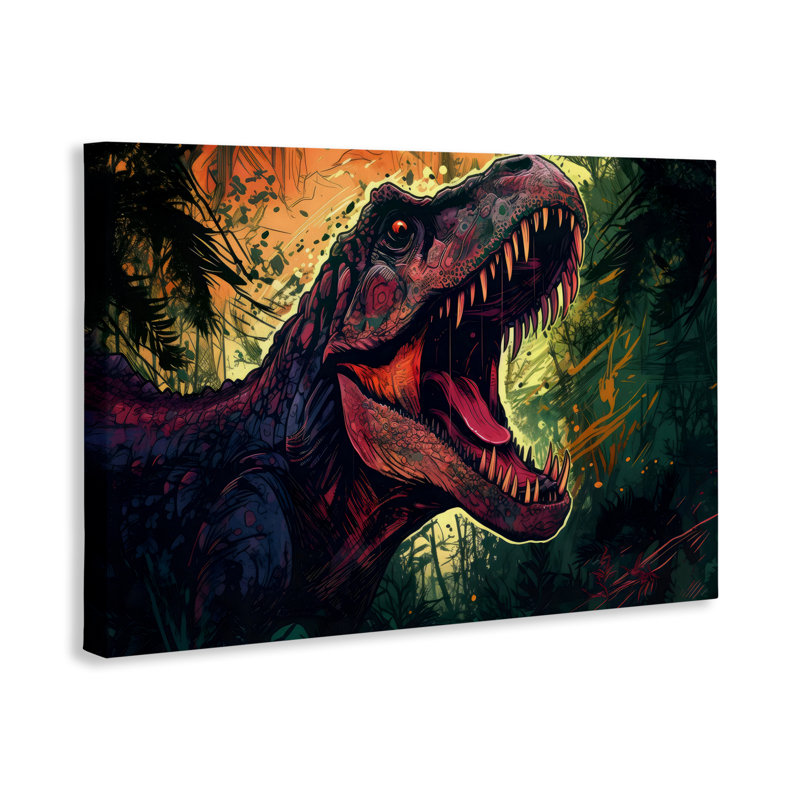 Toile T-Rex foncée, design par Creative Studio, H 20 po x l 30 po