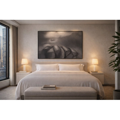 Hushed Devotion Framed Canvas Wall Art by Kasian Art Studio - White Frame