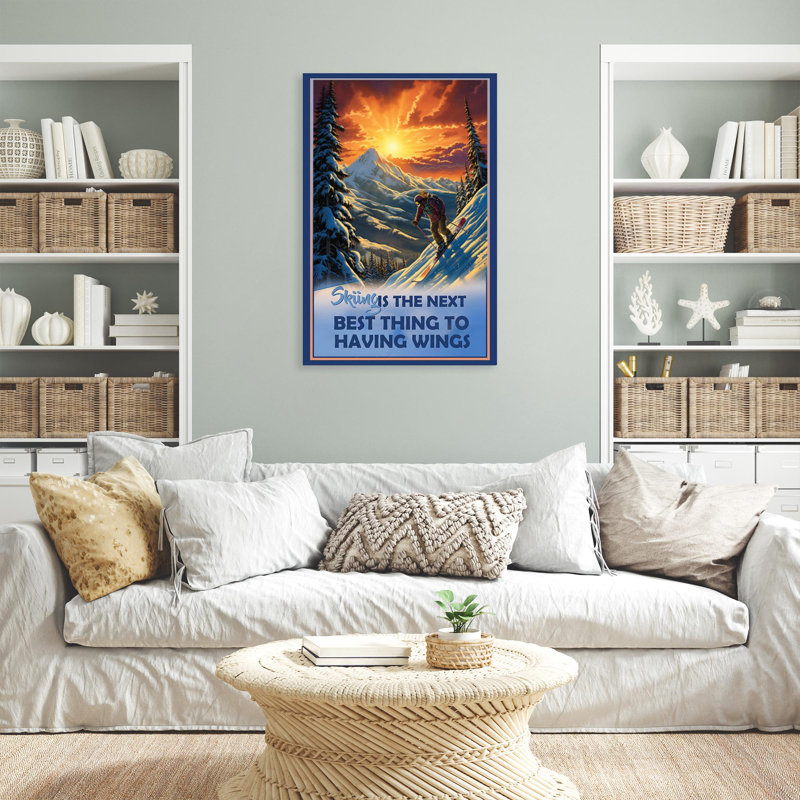 Skiing Is The Next Best Thing - 1 Piece Rectangle Graphic Art Print On Wrapped Canvas, H 20 po x l 16 po x P 1,25 po