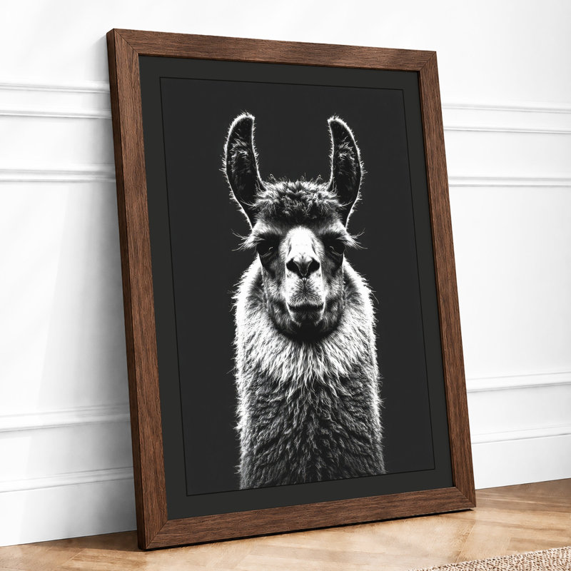 Llama Study Minimalist - Print, Walnut, A1 - 84.1 x 59.4 cm
