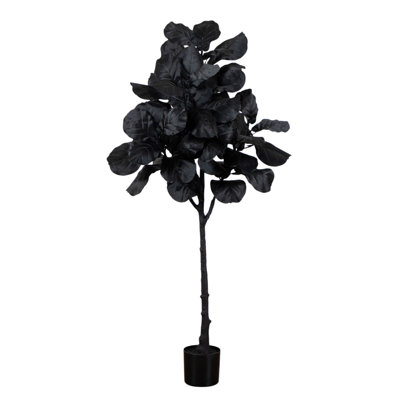 Artificial Halloween Black Fiddle Leaf Tree