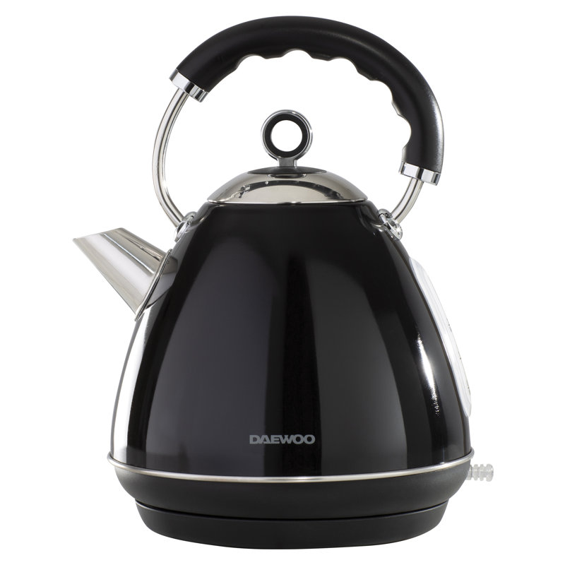 Daewoo 1.7L Stainless Steel Electric Tea Kettle, Black