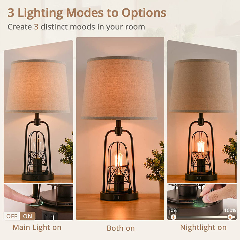 Lampe de table USB en métal Arlin