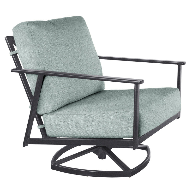Marin Outdoor Rocker Chair, Graphite, Sash Denim