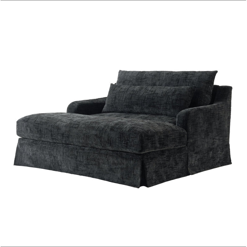 Canapé-lit en chenille, canapé Cama de 59,5 pouces, canapé-lit, canapé causeuse, canapé décontracté avec surface texturée et deux coussins, convient au salon