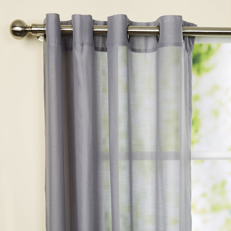 Gargi Sheer Curtain Single Panel, Ivory, 52" W x 108" L