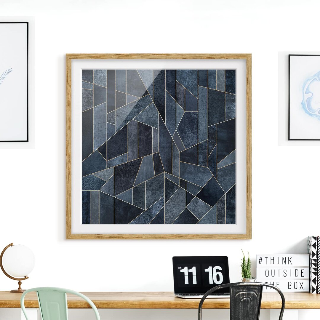 Gerahmtes Poster Blue Geometry