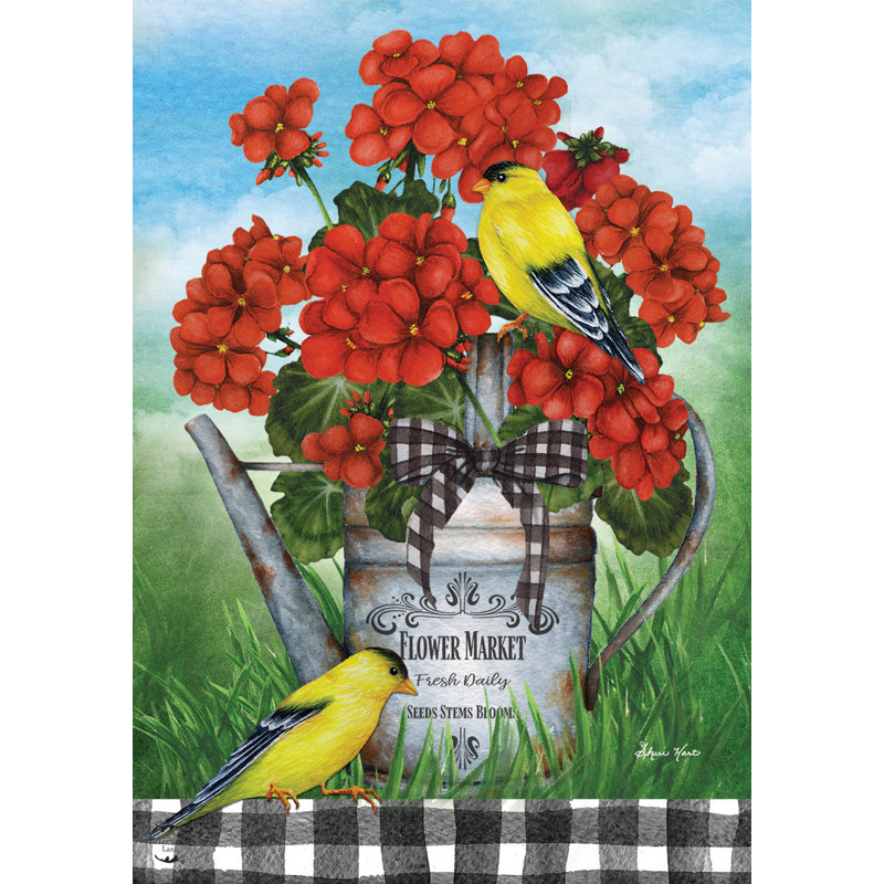 Drapeau de jardin pour arrosoir géranium