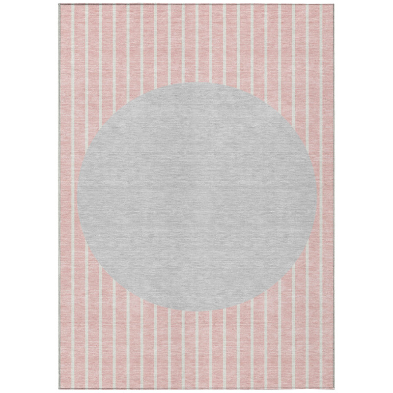 Ember Pink Washable Indoor-Outdoor Rug - , 10' x 14'