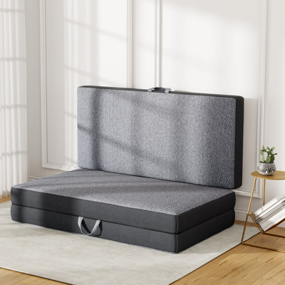 Tri-fold 6'' Memory Foam Mattress, Foldable Futon Mattress in a Box Extra Support, Portable Folding Murphy Bed Mattress With Washable Removable Cover