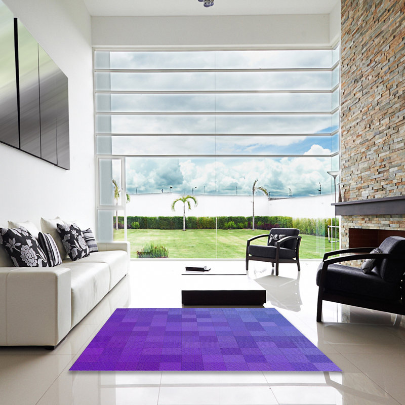 Tapis de zone mauve à motifs, Carré 6 pi