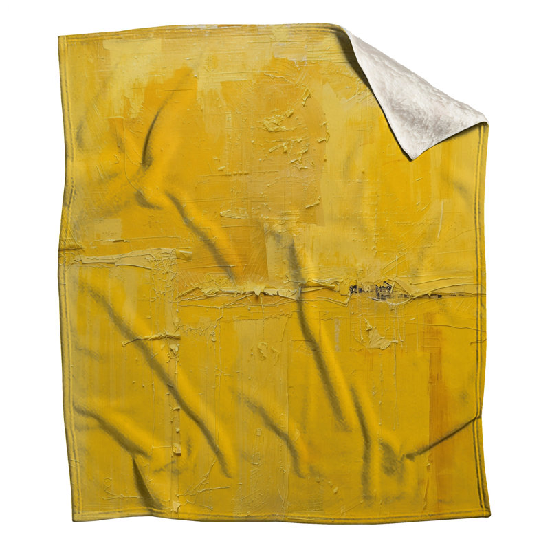 Couvertures texturées abstraites jaunes, L 50 po x H 60 po