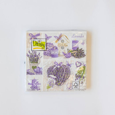 Ensemble de 20 motifs à thème lavande avec bougies, paniers et serviettes de papillons