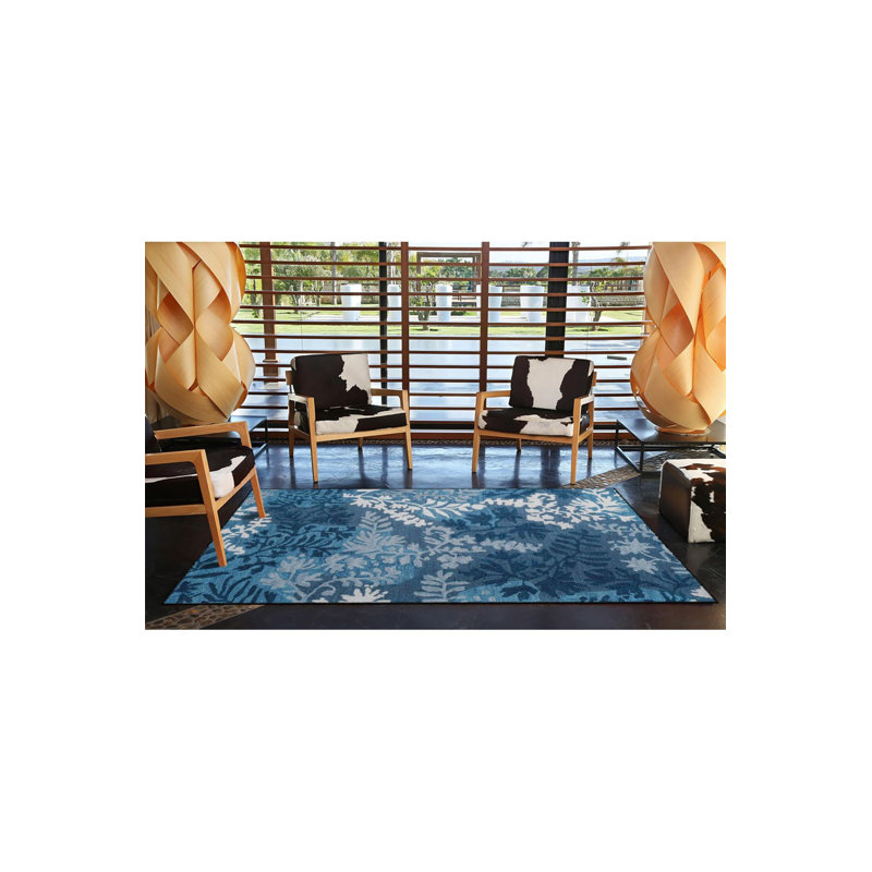 Tapis lavable décoratif à motif floral Ice, Rectangle 3 pi 3 po x 4 pi 11 po