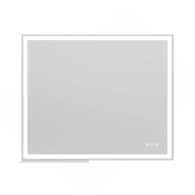 Miroir mural de salle de bain moderne avec interrupteur tactile à mémoire de forme et lumières à DEL réglables