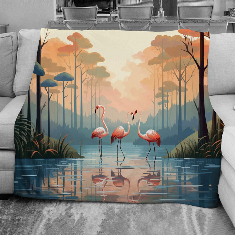Couverture polaire Flamingo, Simple